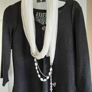 DRESSBARN - NWT - Feminine Jewelry Scarf - Cream